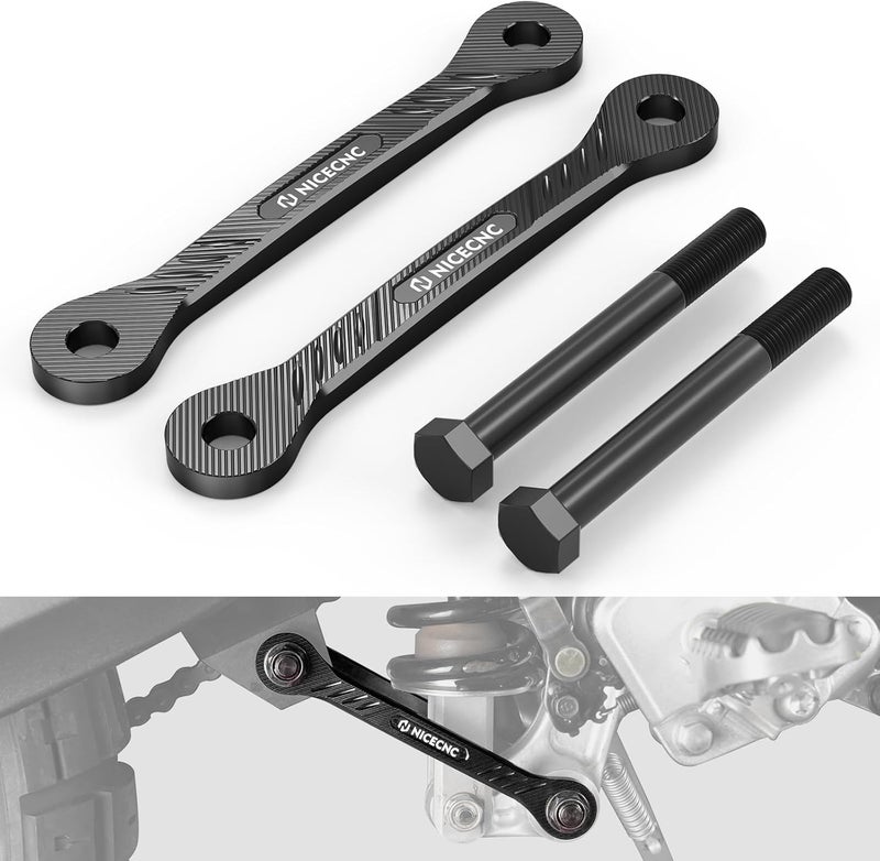 NICECNC Motorcycle Lowering Linkage Drop Link Lower 1.5in/38mm Compatible with Yamaha Tenere 700 /XTZ700 2019-2024, Tenere 700 Rally Edition 2020-2024, BW3-2217M-00-00, Aluminum, CNC, Black - Image 1
